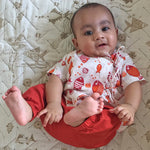 Load image into Gallery viewer, Organic Newborn Bag - Patang + Koi Red Angarakha
