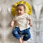 Load image into Gallery viewer, UNISEX ORGANIC WHITE ANGRAKHA TOP+ZOO PRINT INDIGO PANTS
