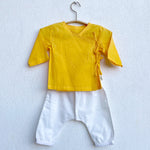 Load image into Gallery viewer, UNISEX ORGANIC YELLOW ANGRAKHA &amp; WHITE PANTS
