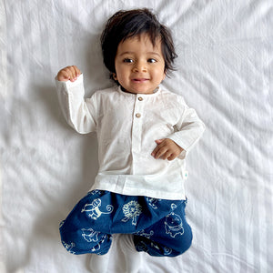 UNISEX ORGANIC ZOO BAG - ZOO & WHITE KURTA + ZOO PANTS