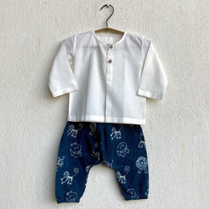 UNISEX ORGANIC ZOO BAG - ZOO & WHITE KURTA + ZOO PANTS