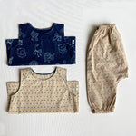 Load image into Gallery viewer, UNISEX ORGANIC ZOO JHABLA BAG  - ZOO JHABLA + INDIGO RAIDANA JHABLA WITH INDIGO RAIDANA PANTS
