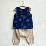 Load image into Gallery viewer, UNISEX ORGANIC ZOO JHABLA BAG  - ZOO JHABLA + INDIGO RAIDANA JHABLA WITH INDIGO RAIDANA PANTS
