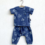 Load image into Gallery viewer, WHITEWATER KIDS UNISEX ORGANIC ZOO PRINT INDIGO ANGARAKHA TOP + PANTS
