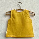 Load image into Gallery viewer, UNISEX ORGANIC ZOO YELLOW JHABLA WITH INDIGO CHECK PANTS
