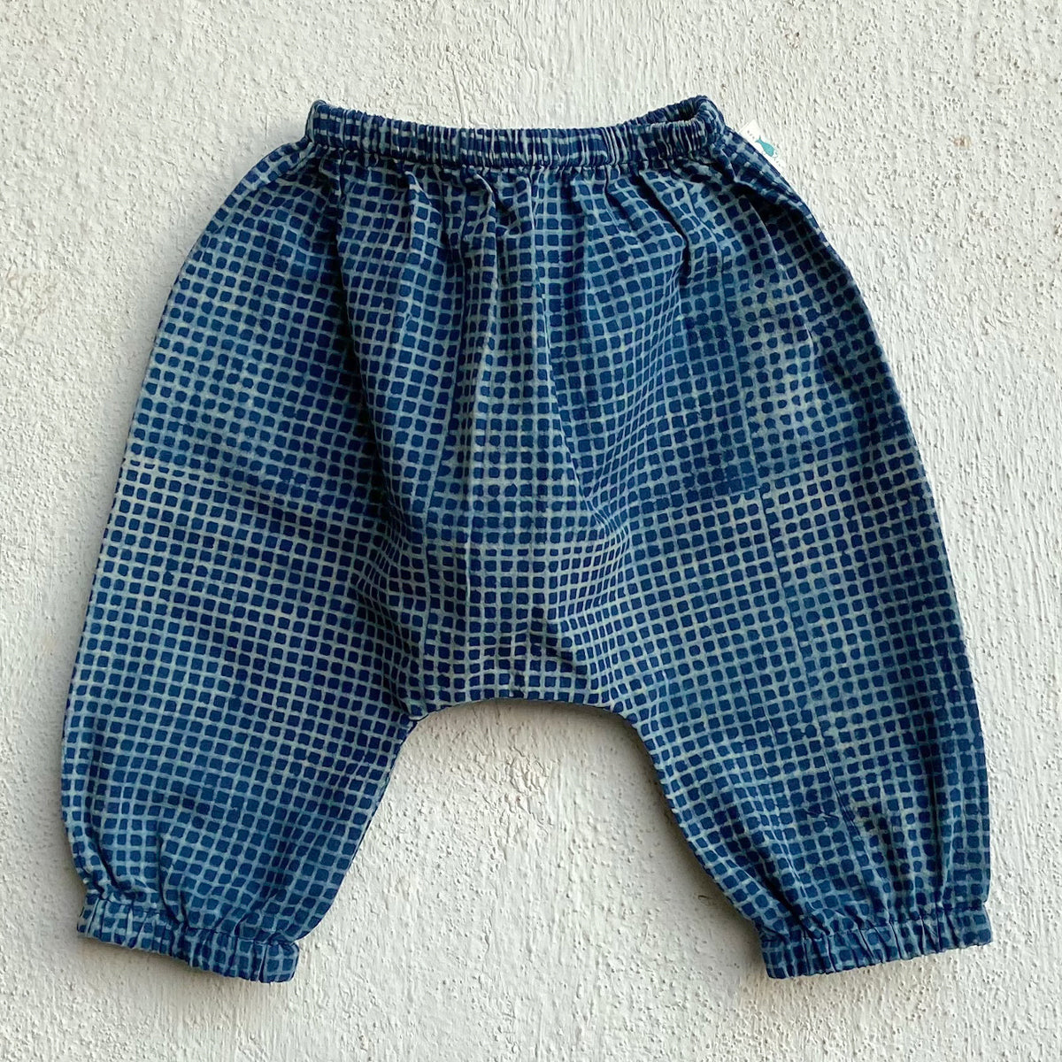 UNISEX ORGANIC ZOO YELLOW JHABLA WITH INDIGO CHECK PANTS