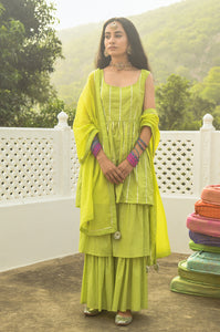 Zivah Green Kurta-Sharara Set