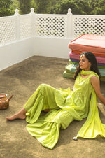 Load image into Gallery viewer, Zivah Green Kurta-Sharara Set
