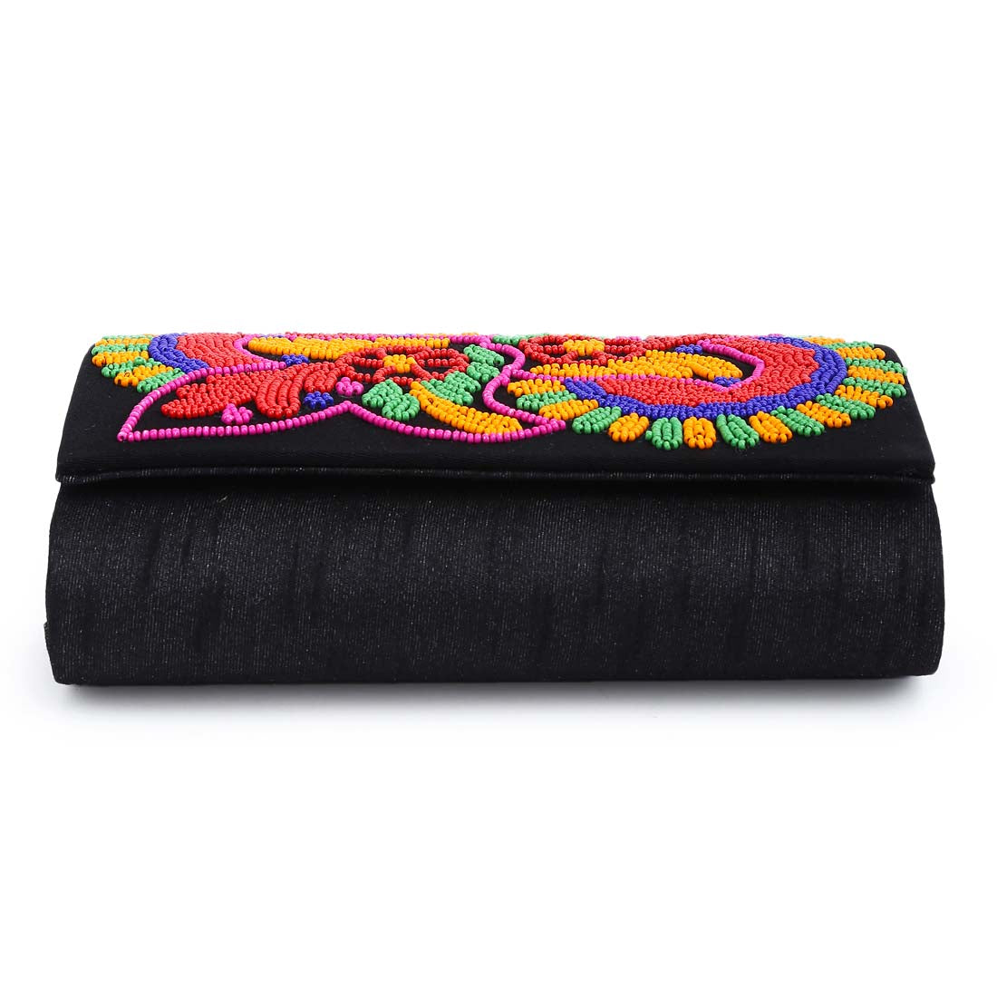 Beaded floral envelope clutch